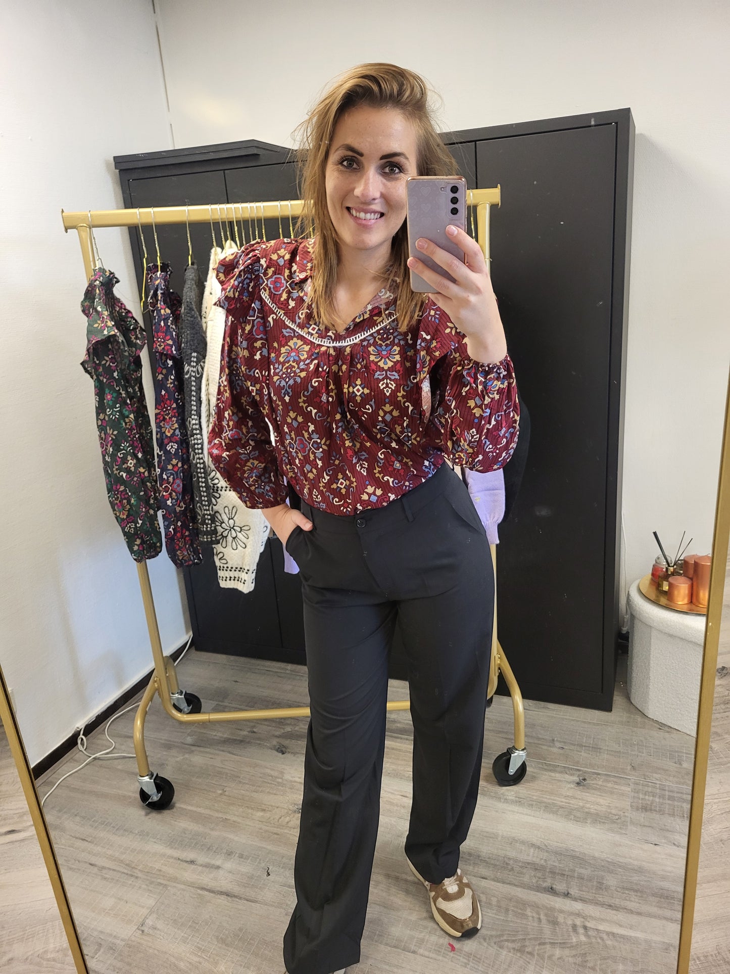 Blouse rood.