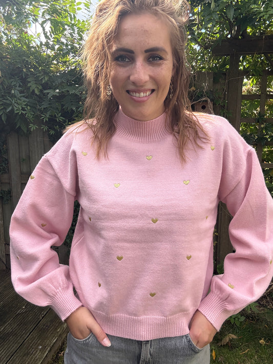 hartjes trui roze