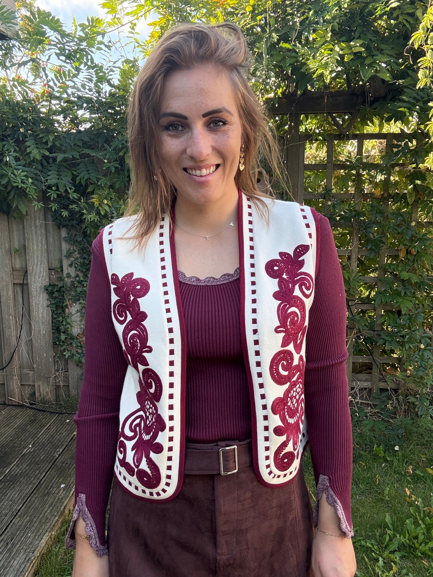 Gilet broderie rood