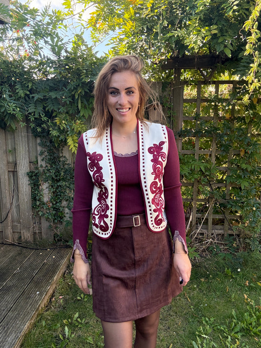 Gilet broderie rood