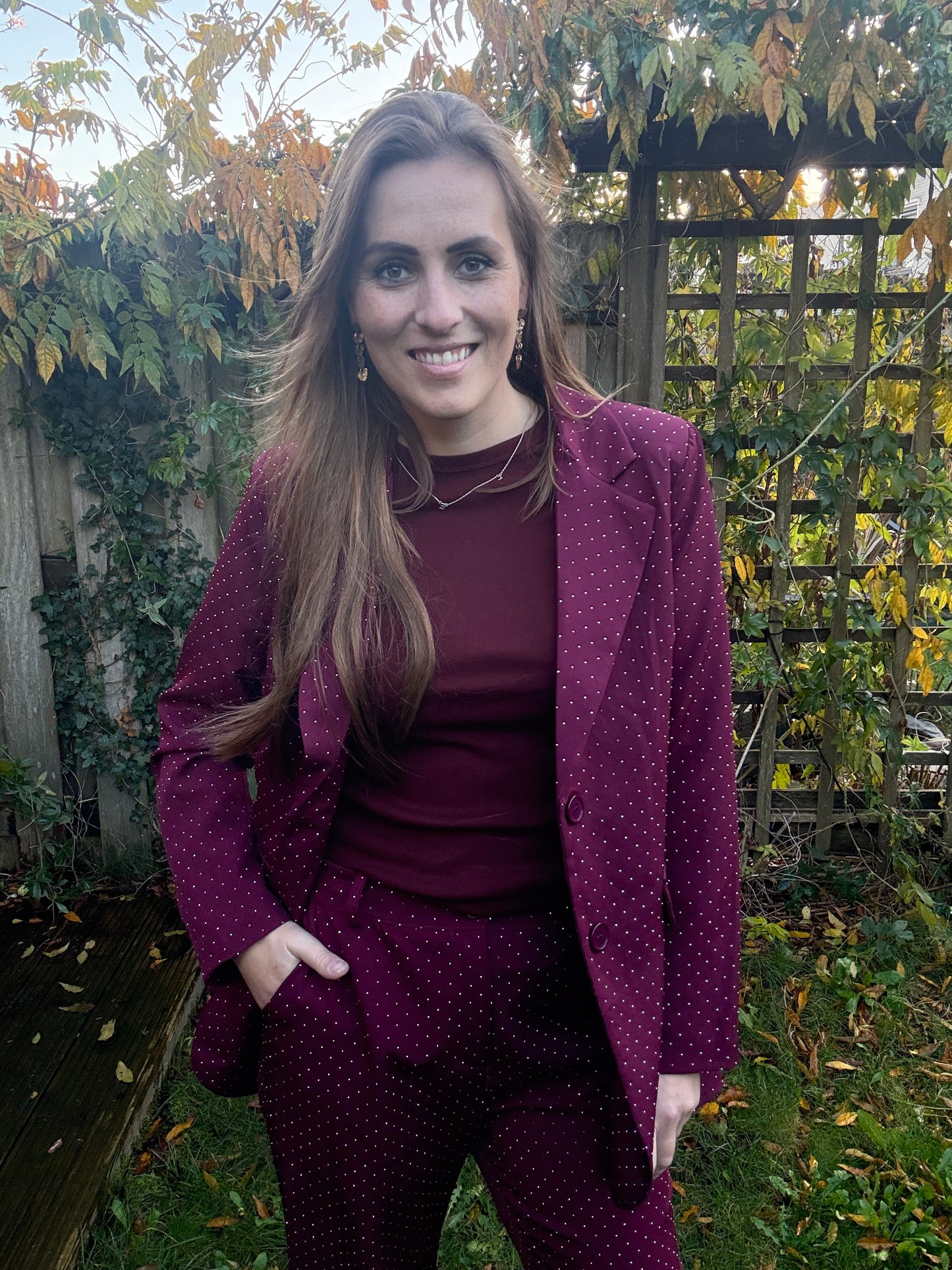 Glitter colbert rood