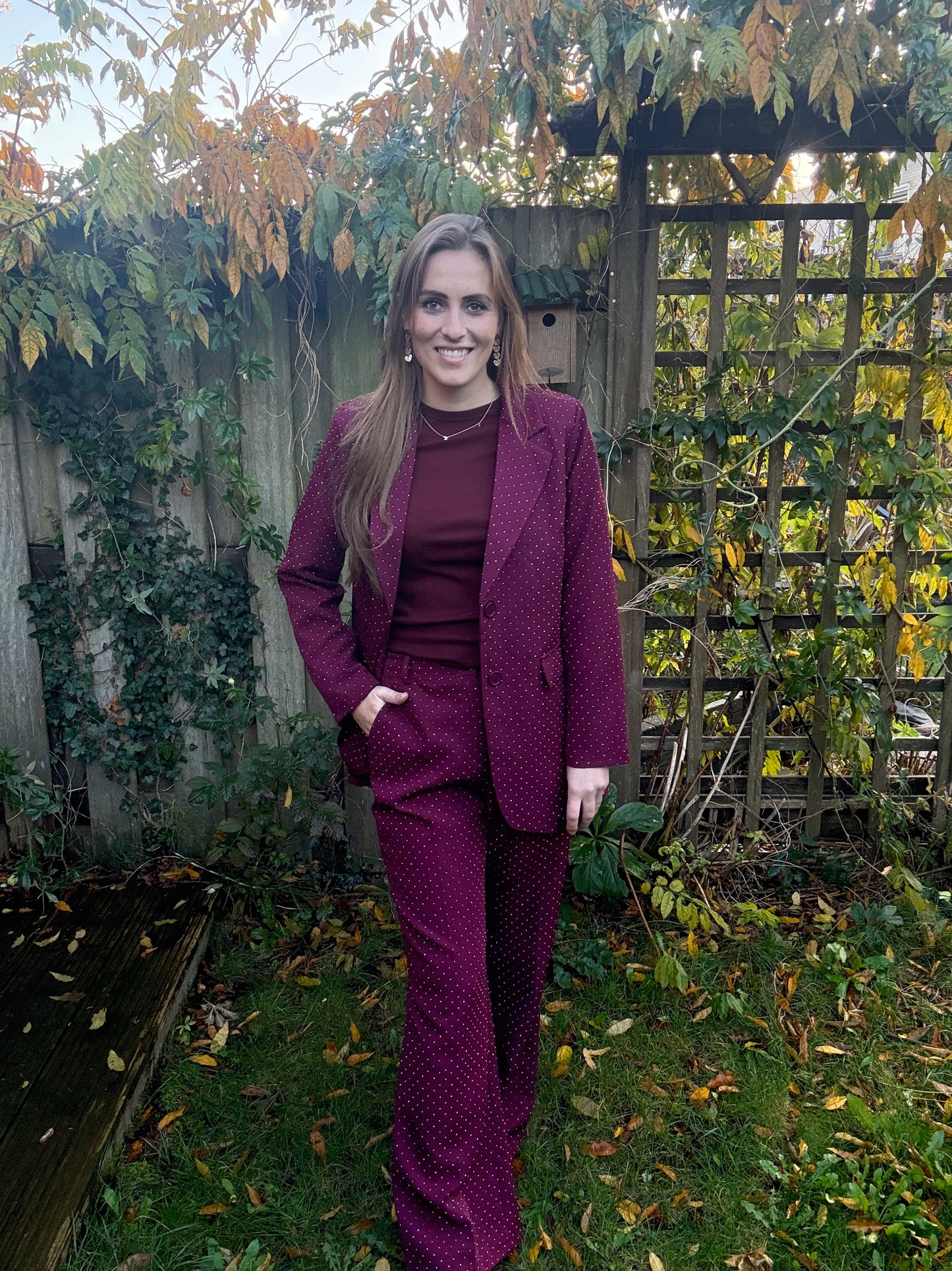 Glitter colbert rood