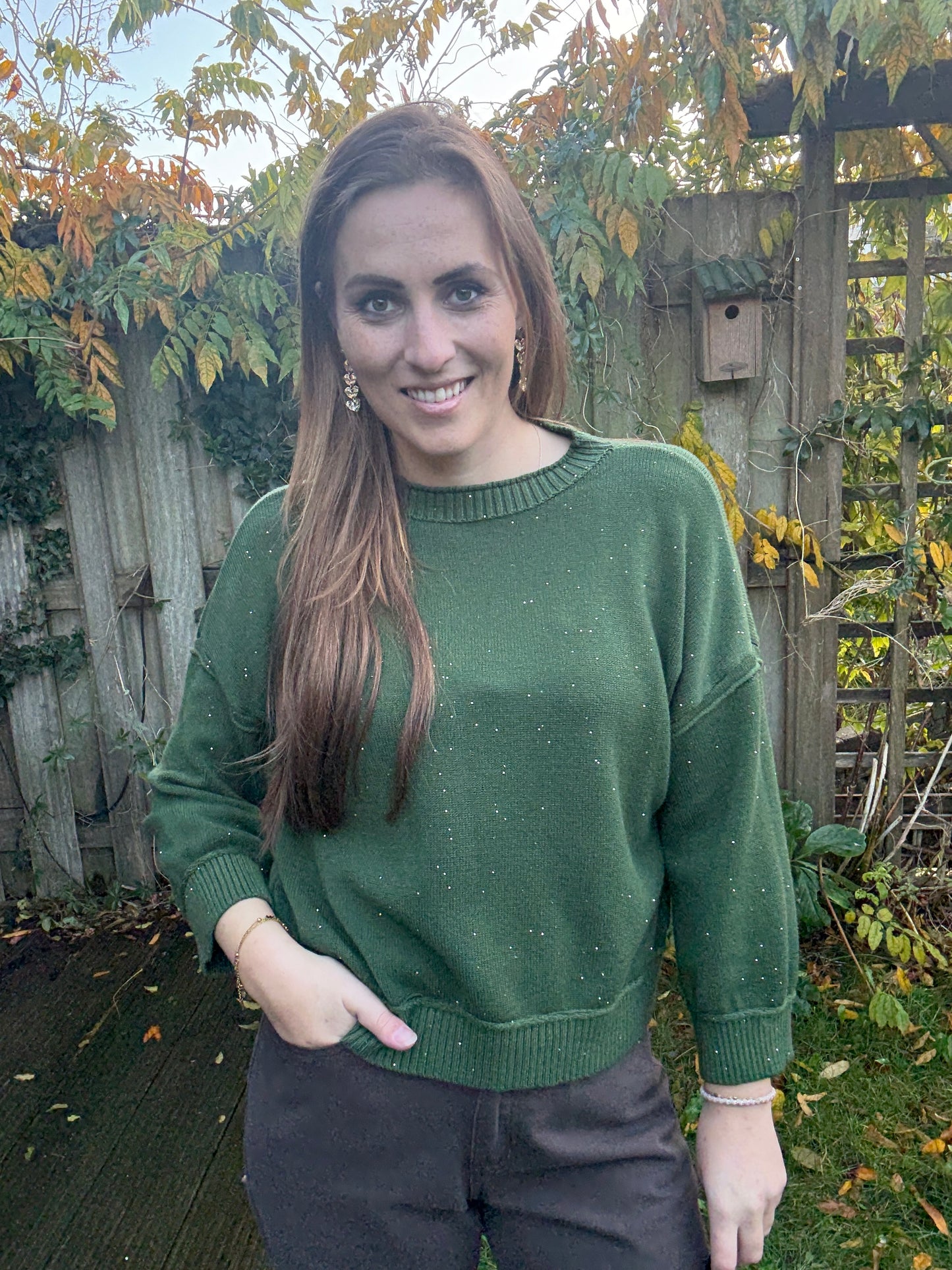 Ambika glitter trui groen