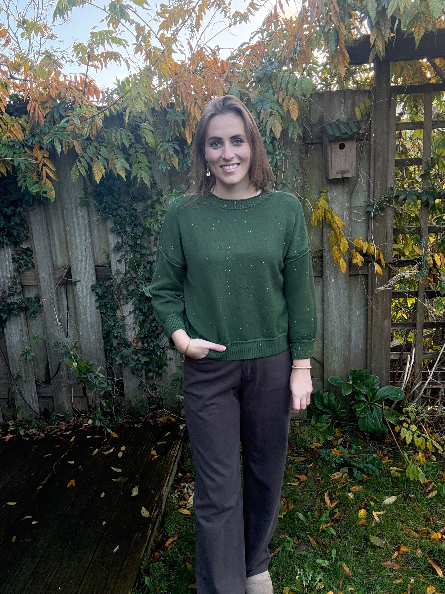 Ambika glitter trui groen